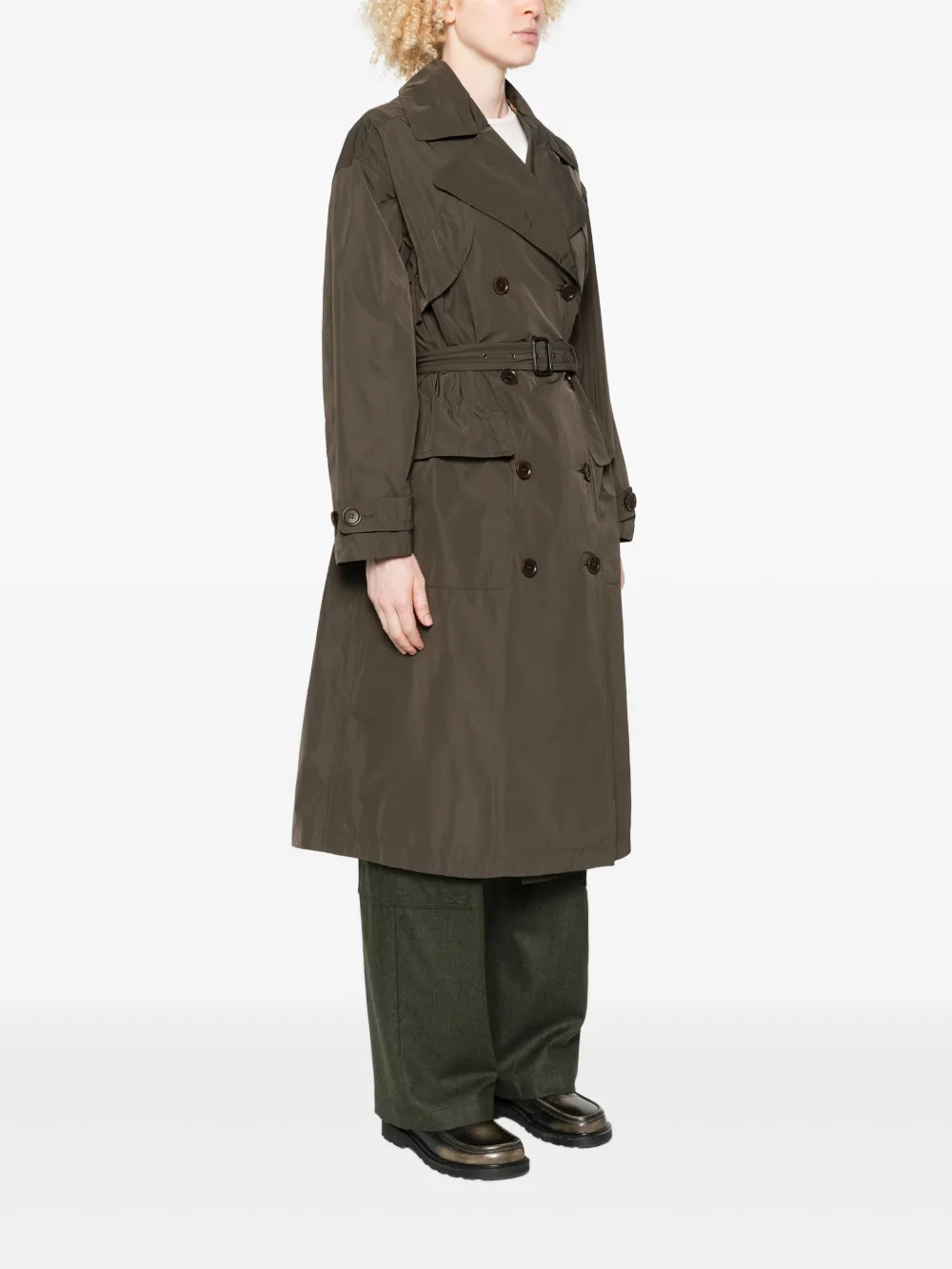 ASPESI Jas met ceintuur Groen