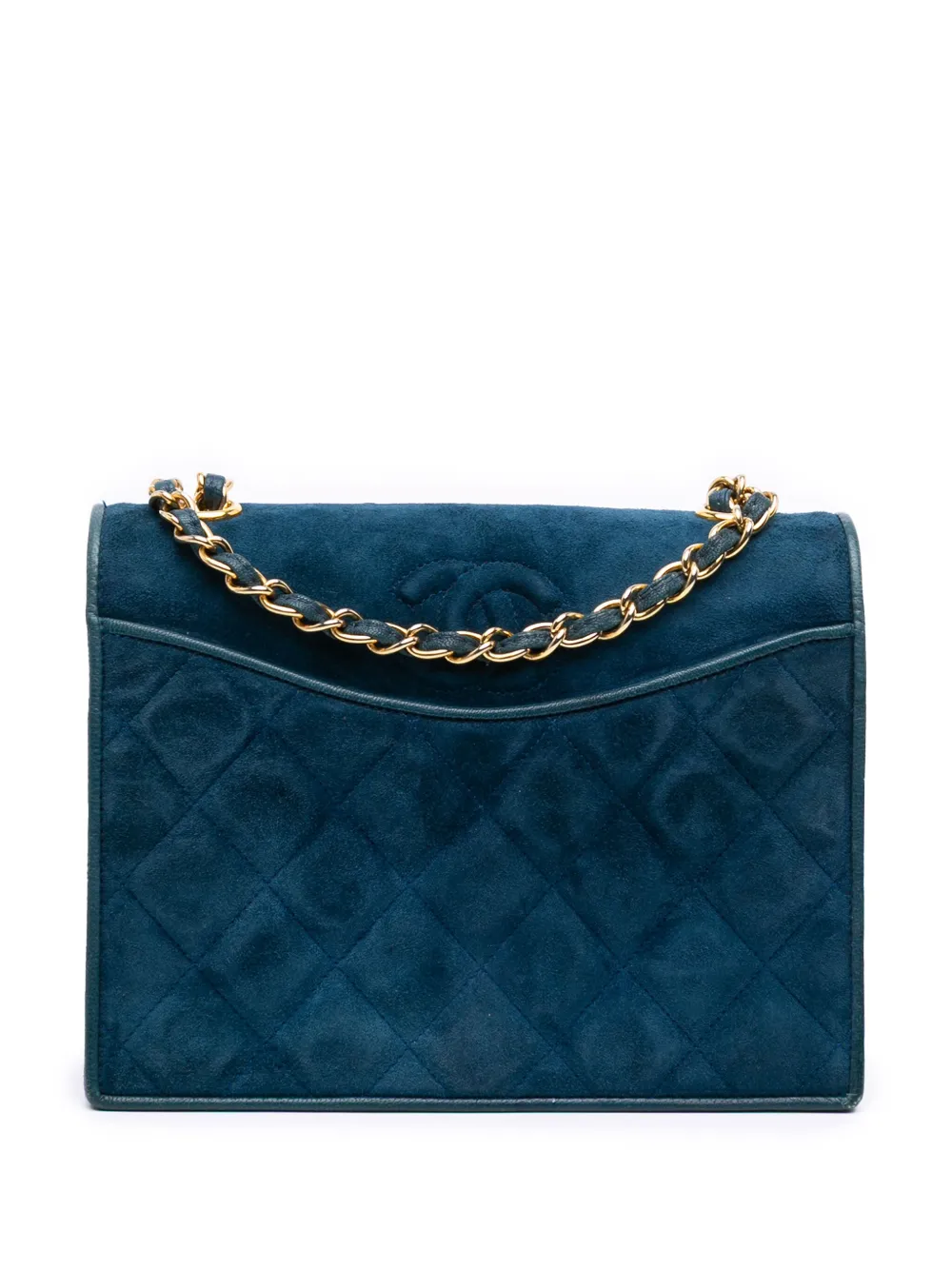 CHANEL Pre-Owned 1989-1991 Small CC Quilted Suede Chain crossbody bag CHANEL Pre-Owned 1989-1991 Small CC Quilted Suede Chain crossbody bag