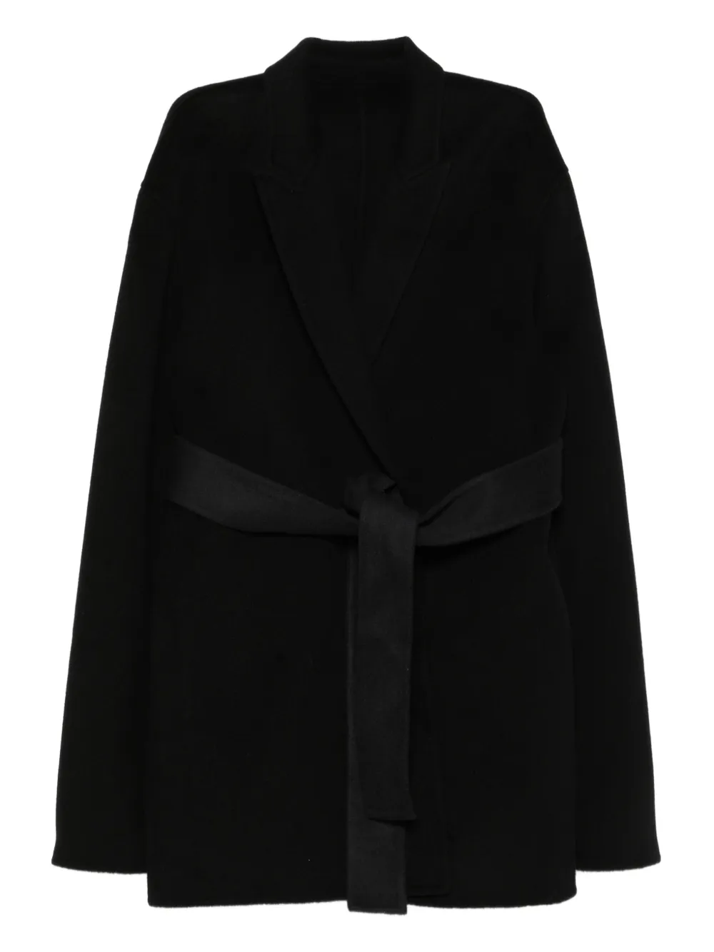 Alberta Ferretti belted-wrap long-sleeves coat | Black | Image 1