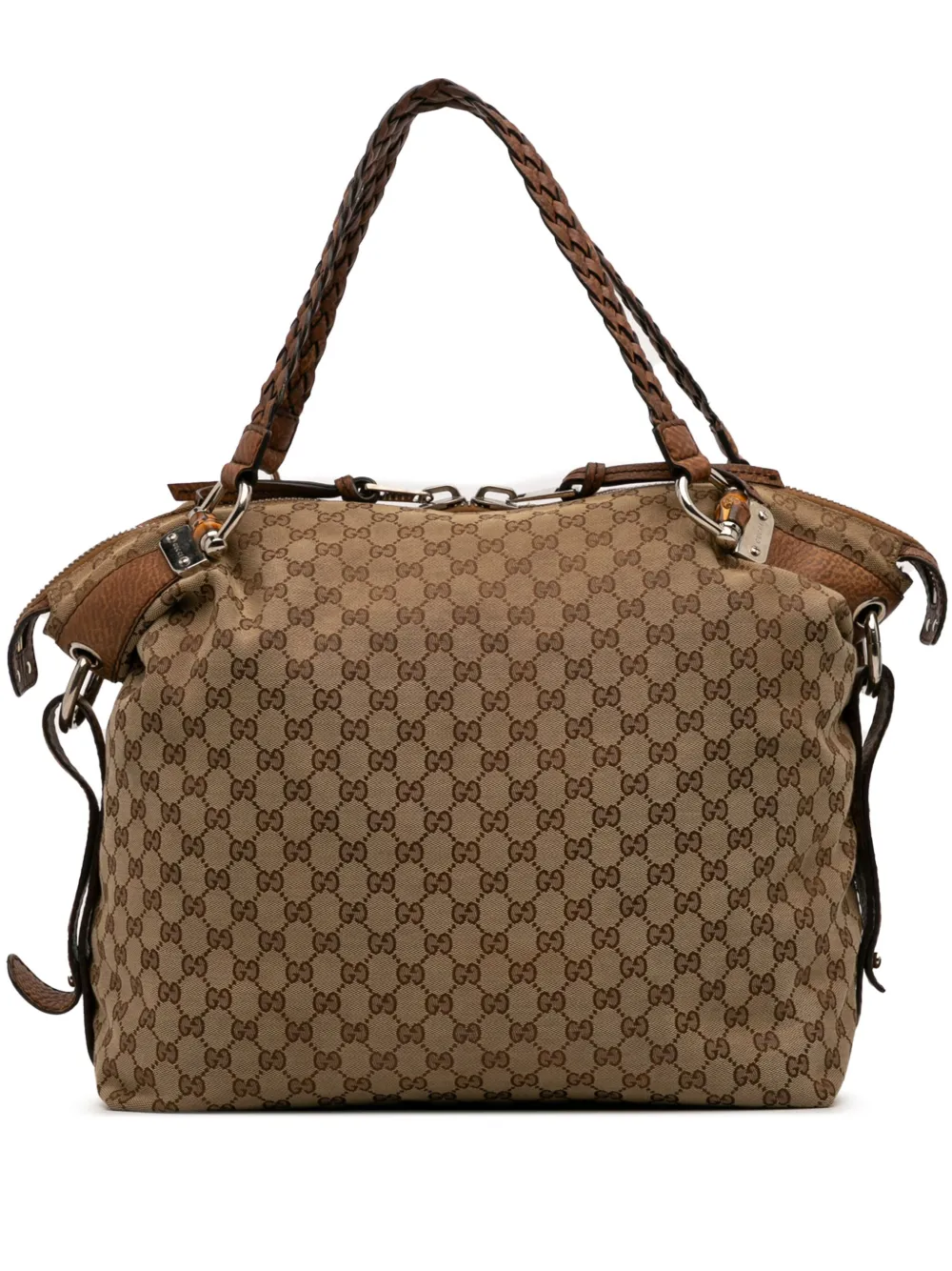 Gucci Pre-Owned 2000-2015 ラージ GGキャンバス バンブーバー ハンドバッグ - ブラウン Gucci Pre-Owned 2000-2015 ラージ GGキャンバス バンブーバー ハンドバッグ - ブラウン