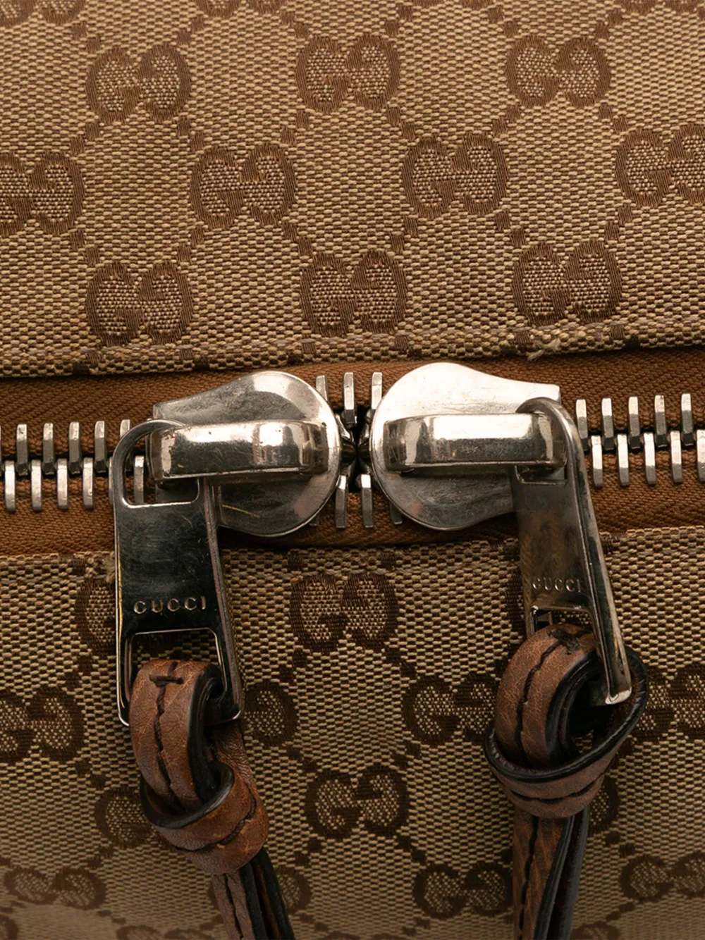 Pre-owned Gucci 2000-2015 Large Gg Canvas Bamboo Bar Tote Bag In Brown