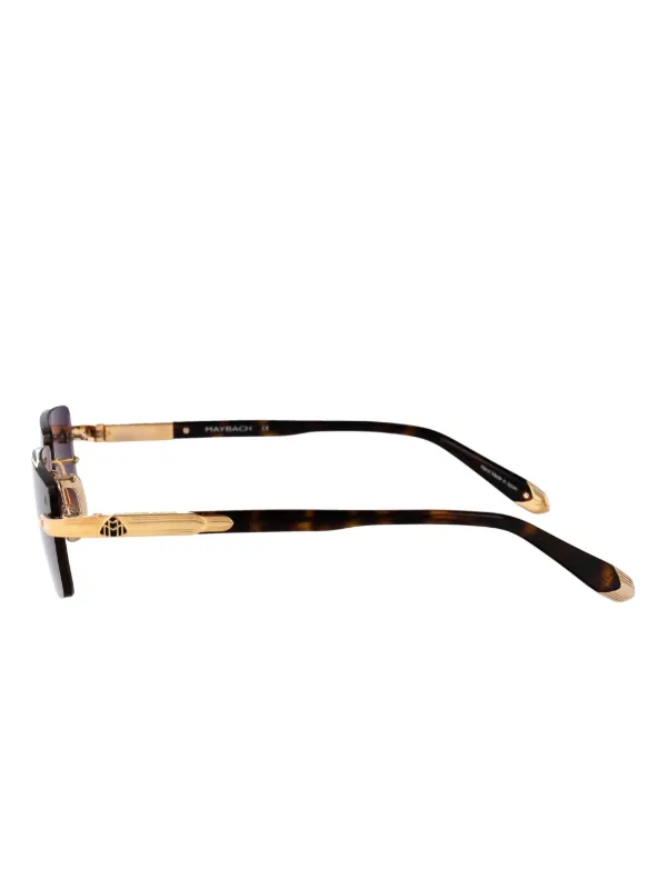 Maybach Eyewear rectangle-frame Sunglasses | Black | FARFETCH CA