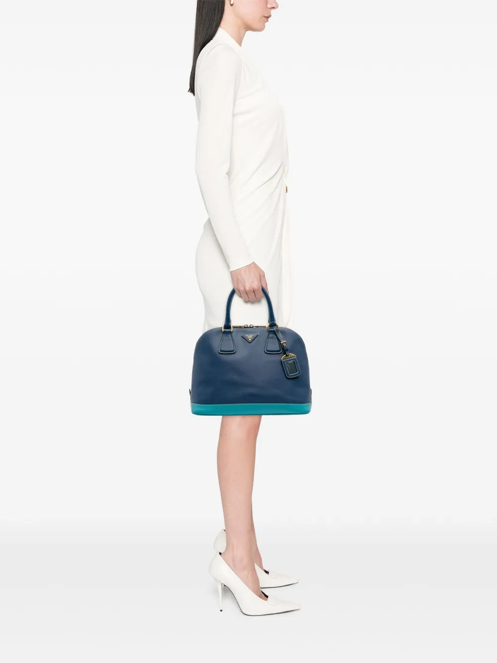 Prada Pre-Owned 2000-2025 Bicolor Saffiano Lux Promenade Dome handbag | Pre-Owned | Image 2