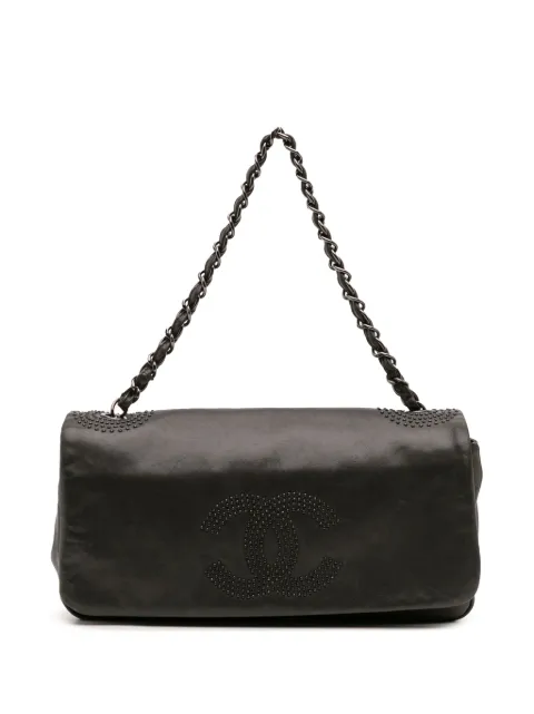 CHANEL Pre-Owned 2008-2009 CC Studded Lambskin East West Flap shoulder bag