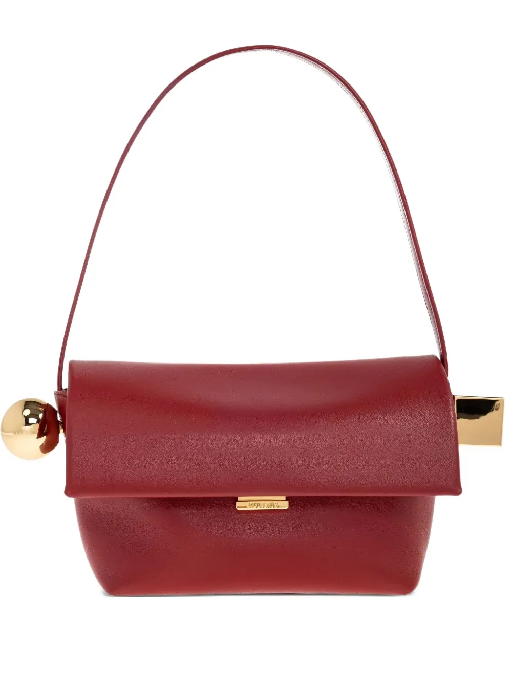Jacquemus Small Le Rond Carré Ball-detail Shoulder Bag In Red