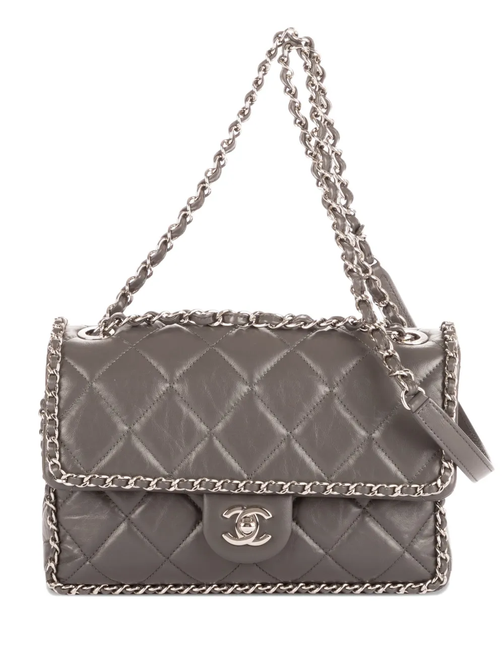 CHANEL Pre-Owned Borsa a spalla con catena - Grigio