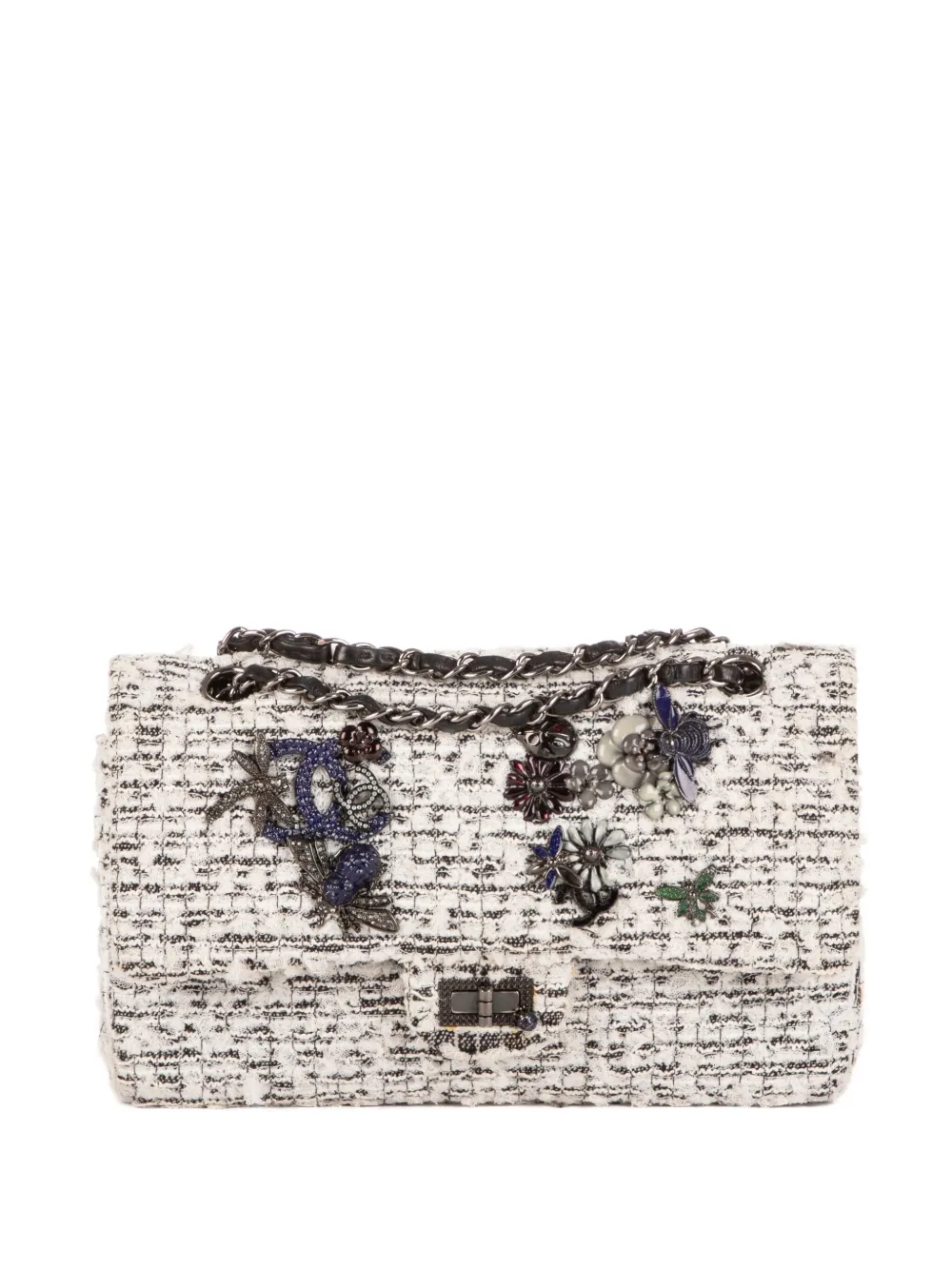 CHANEL Pre-Owned Borsa a spalla in tweed - Bianco