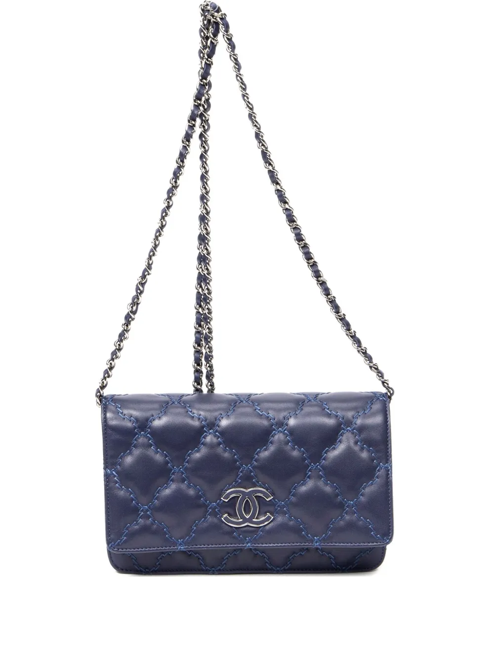 CHANEL Pre-Owned Borsa trapuntata con catena - Blu