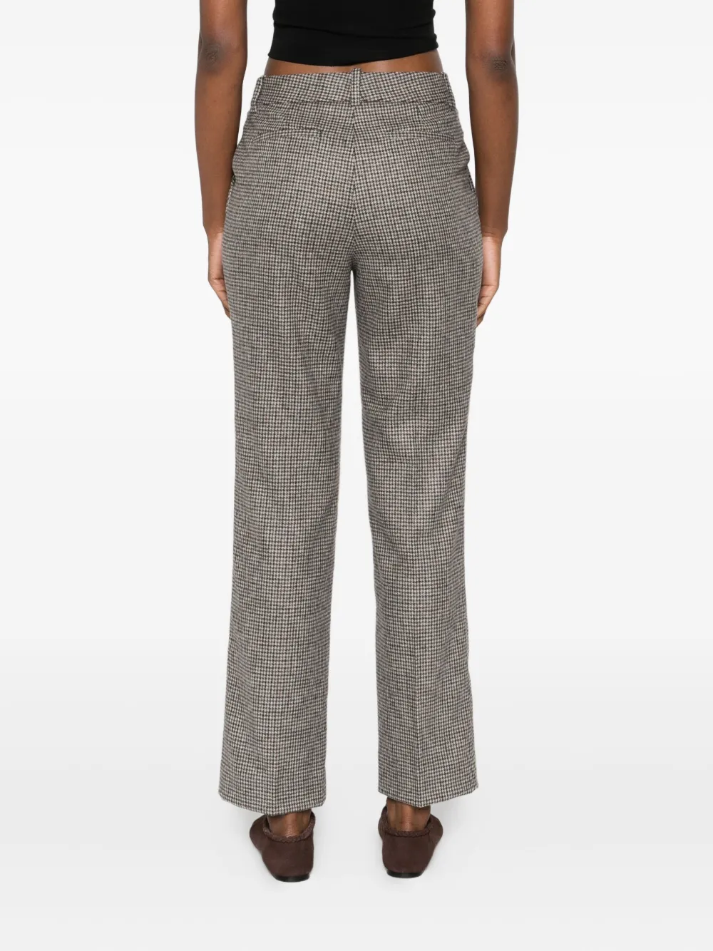 P.A.R.O.S.H. Broek met pied-de-poule print Bruin