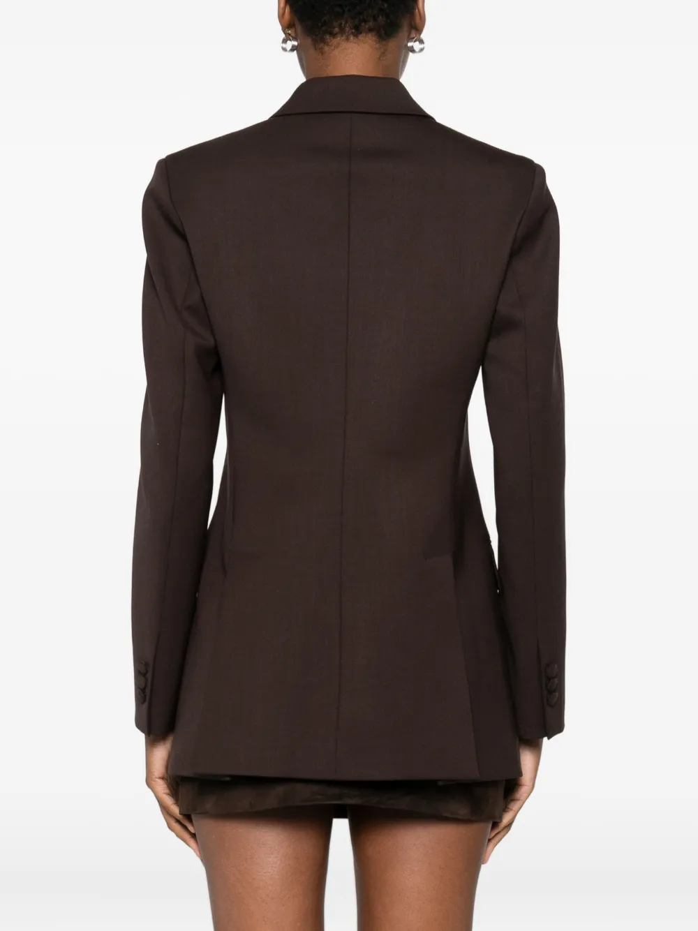 P.a.r.o.s.h Double-breasted Satin-lapel Blazer In Brown