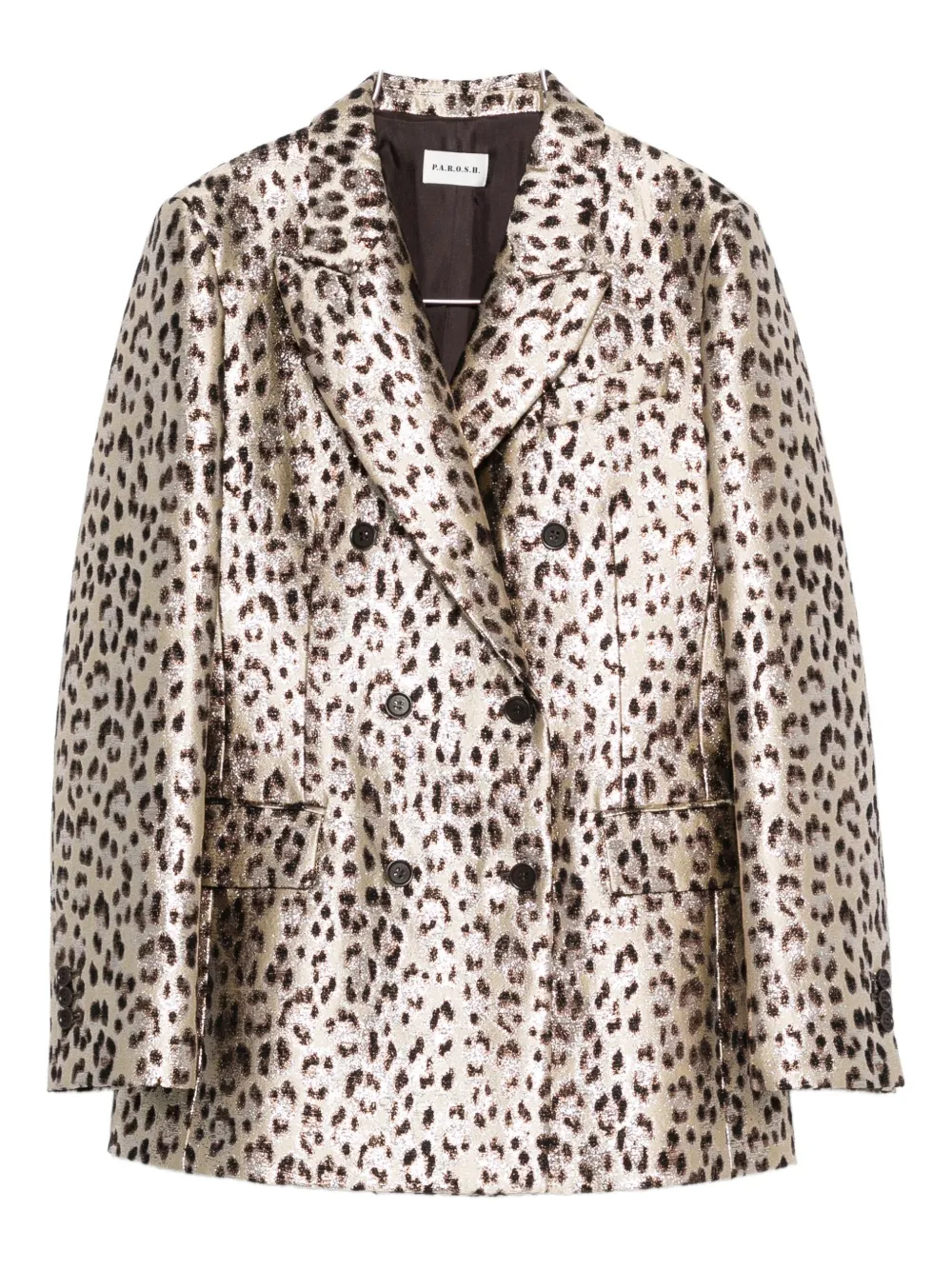 P.A.R.O.S.H. leopard-print double-breasted blazer | Gold | Image 1