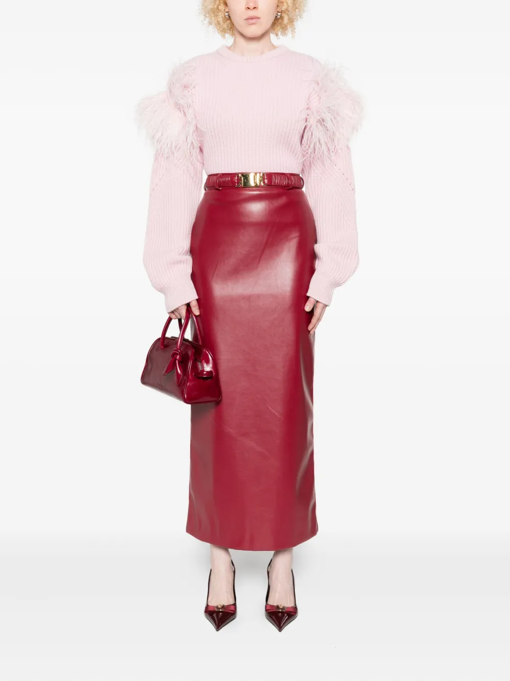 Blumarine feather-detail ribbed sweater | Knitted Sweaters | Image 2