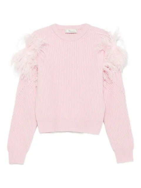 Blumarine feather-detail ribbed sweater