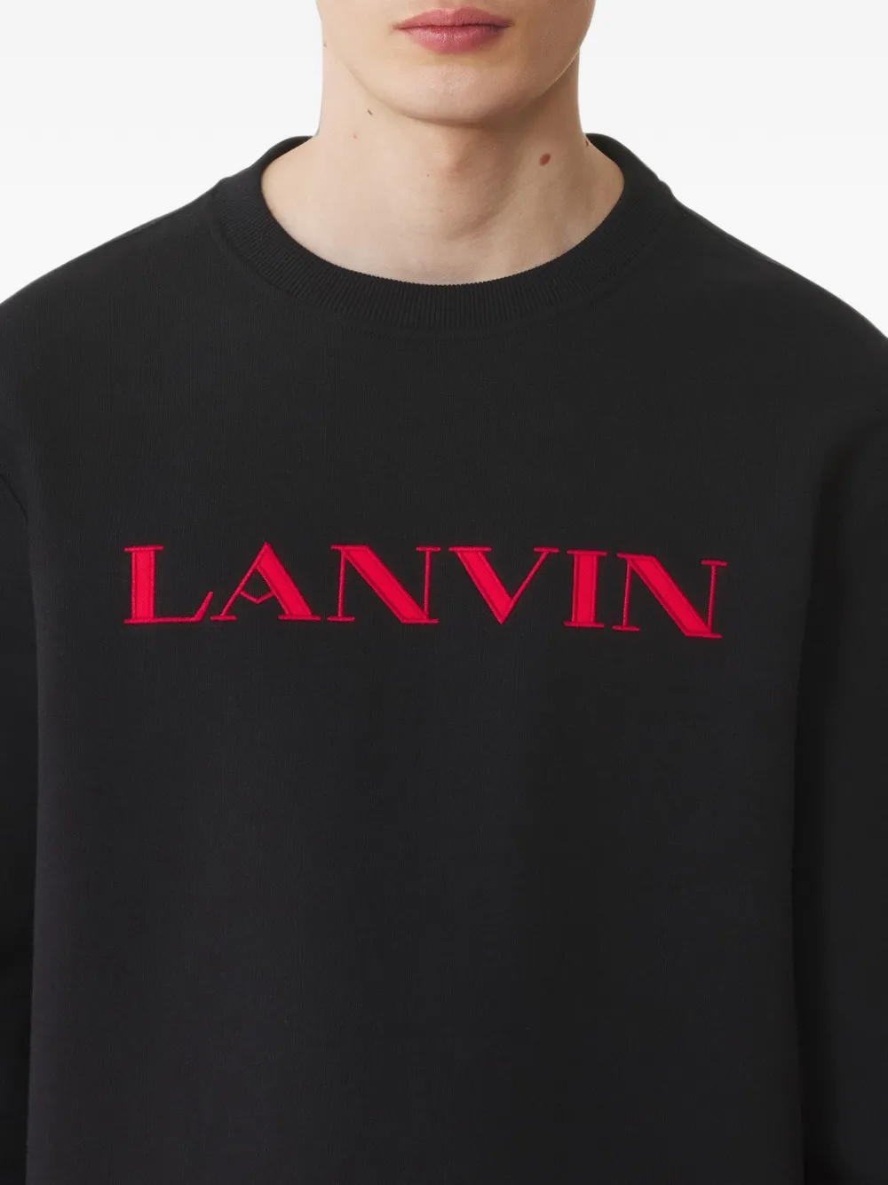 Lanvin Sweater met geborduurd logo Zwart