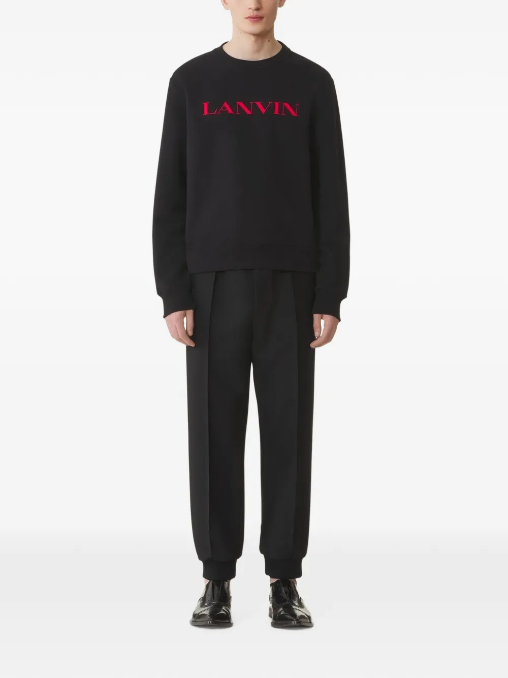 Lanvin Sweater met geborduurd logo Zwart