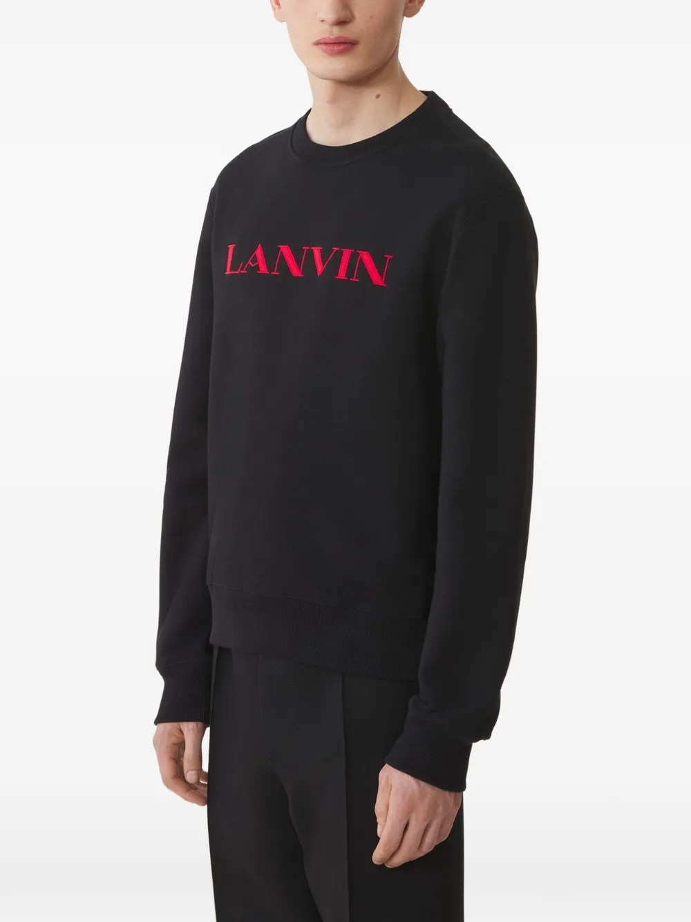 Lanvin Sweater met geborduurd logo Zwart