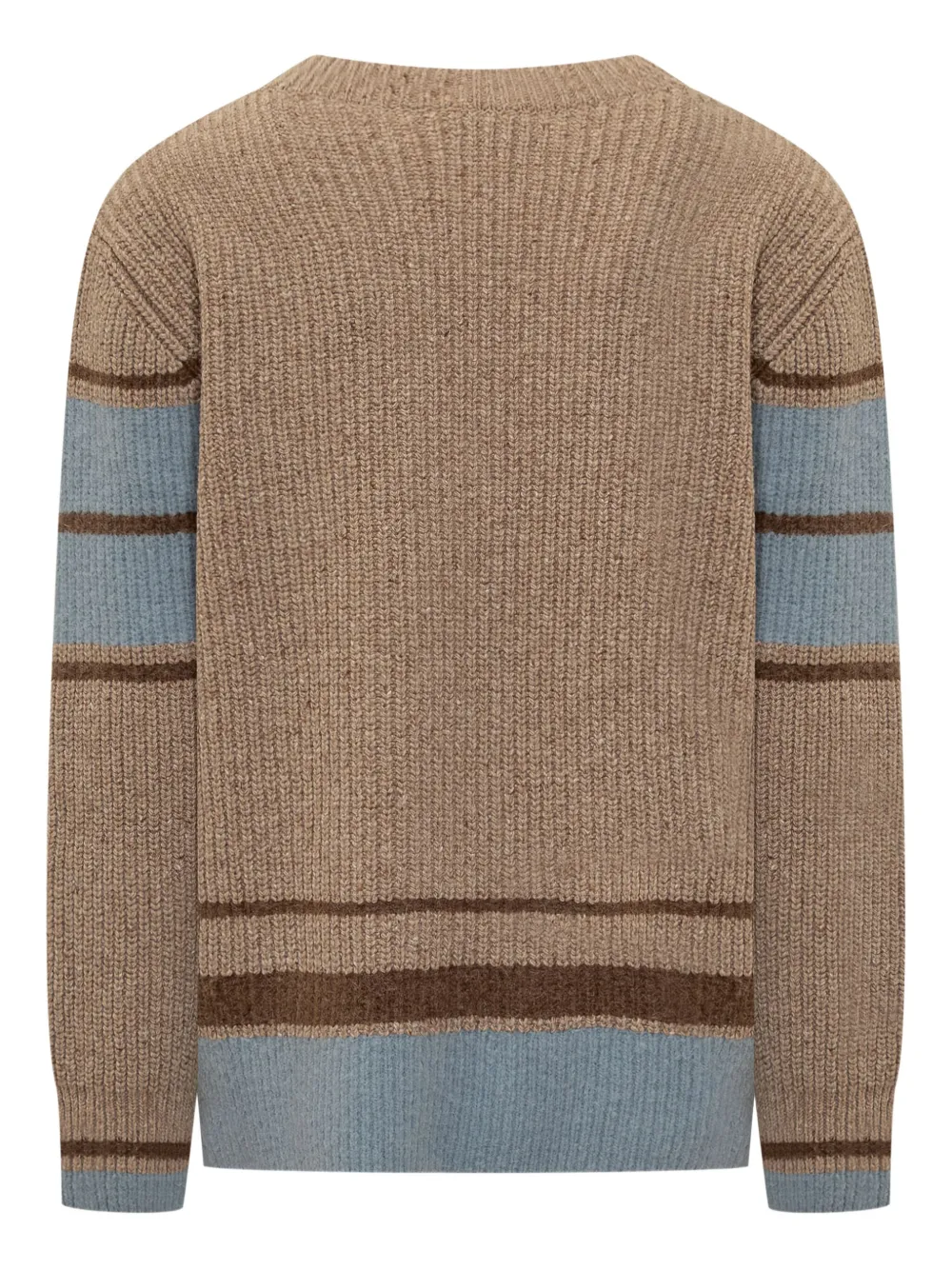 Ami Alexandre Mattiussi Heart-logo Striped Sweater In Brown