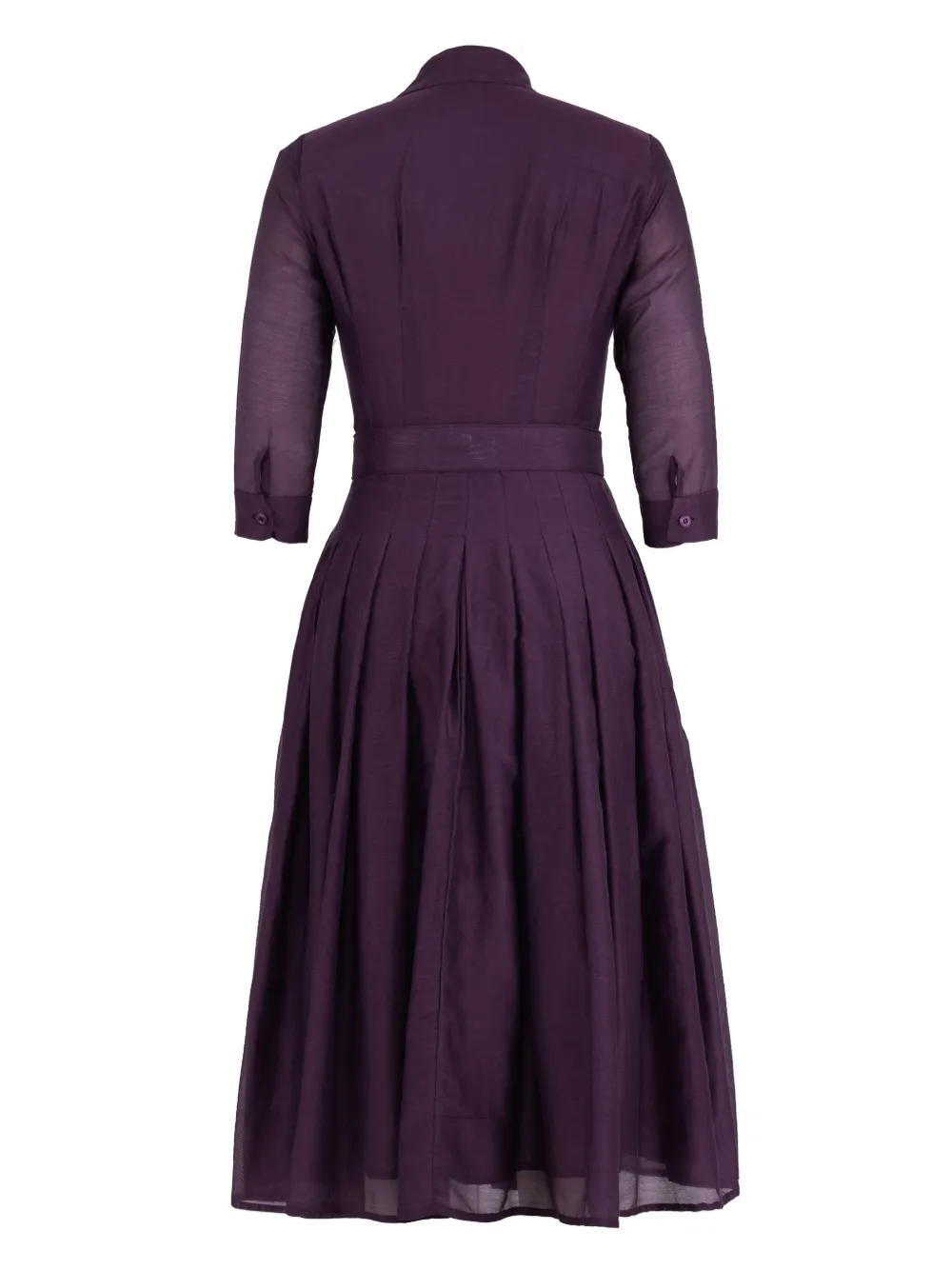 Samantha Sung Audrey midi-jurk met ceintuur en plooien - Paars