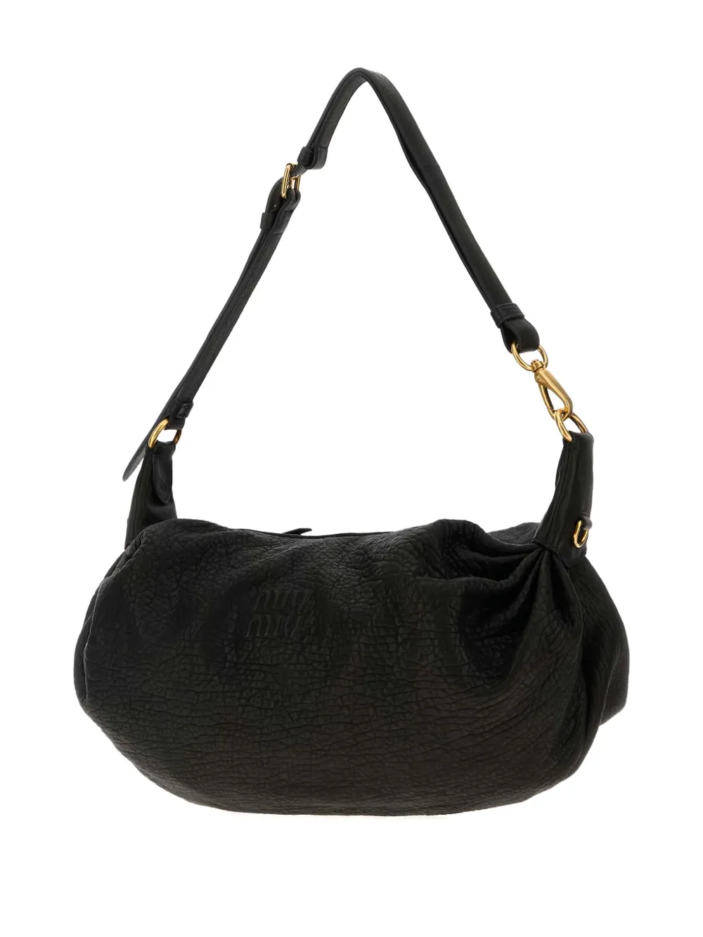 Miu Schoudertas van nappa leer Zwart