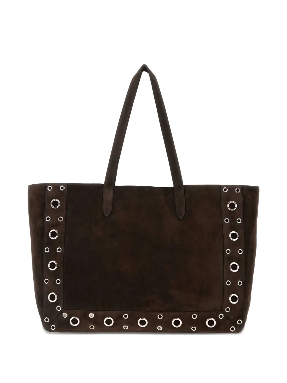 Valentino Nellcôte Eyelet Suede Tote Bag In Brown