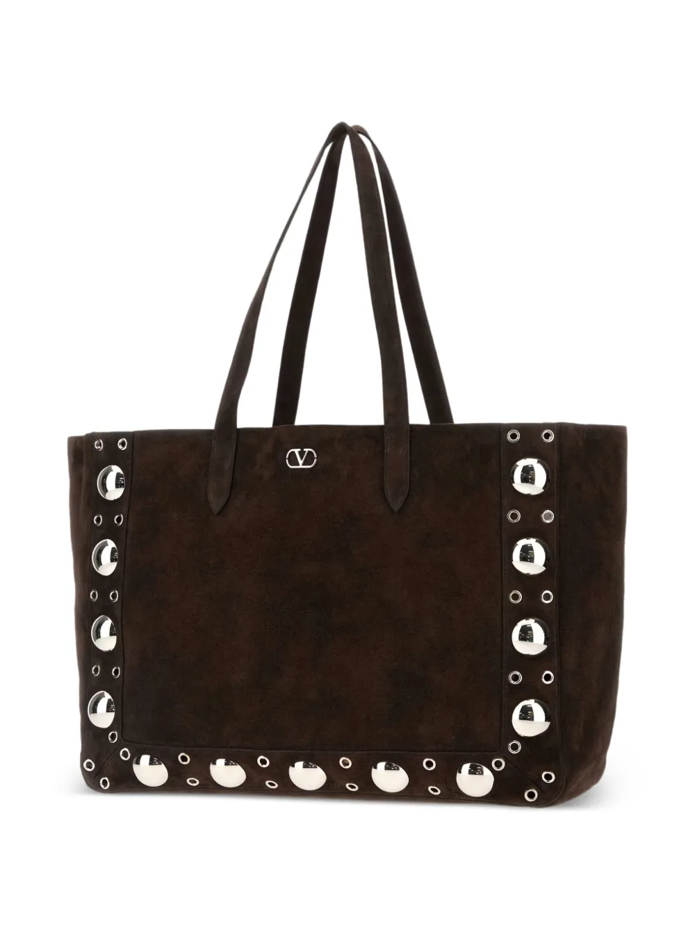 Valentino Garavani Nellcôte suède shopper met ringlets Bruin