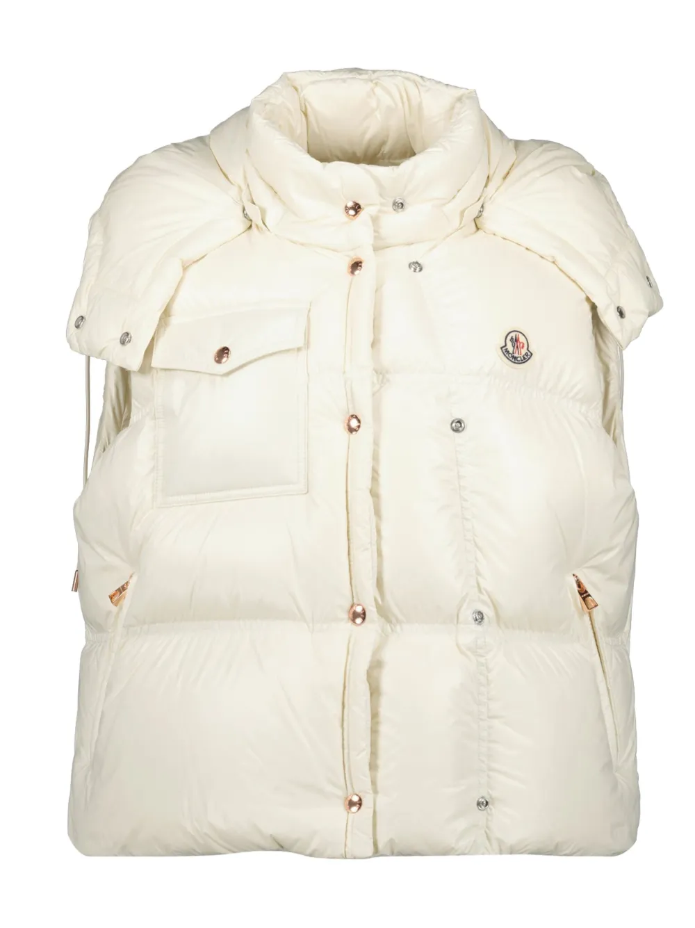 Moncler quilted hooded puffer gilet | White | Image 1