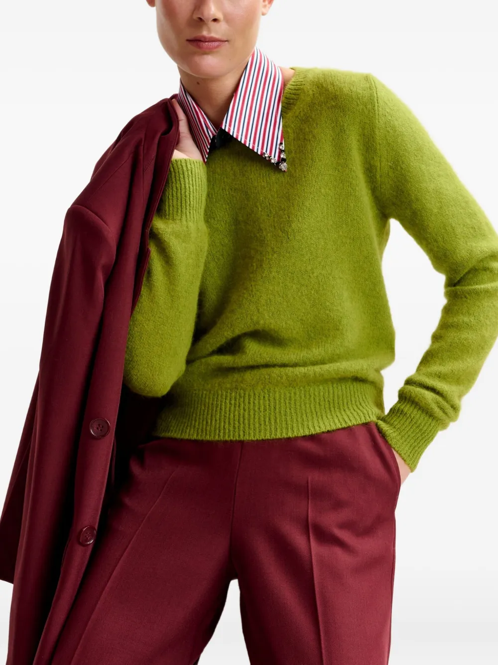 Essentiel Antwerp Igora Crew-neck Sweater In Green