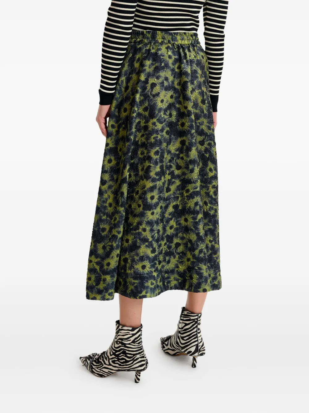 Essentiel Antwerp Floral-print Skirt In Burgundy