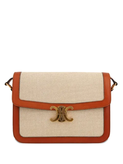 Celine Pre-Owned Triomphe leather-trimmed shoulder bag