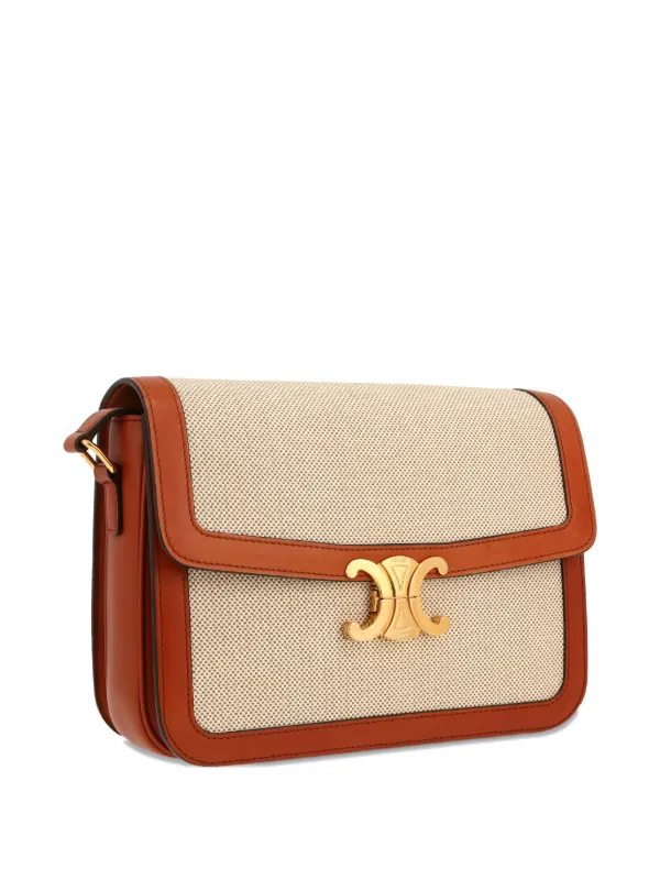 Celine Pre-Owned Triomphe レザートリム ショルダーバッグ