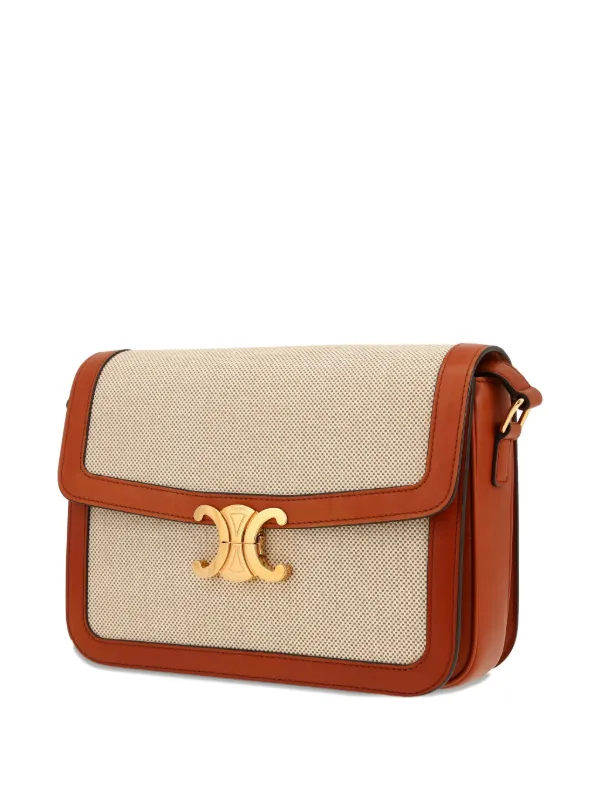 Celine Pre-Owned Triomphe レザートリム ショルダーバッグ