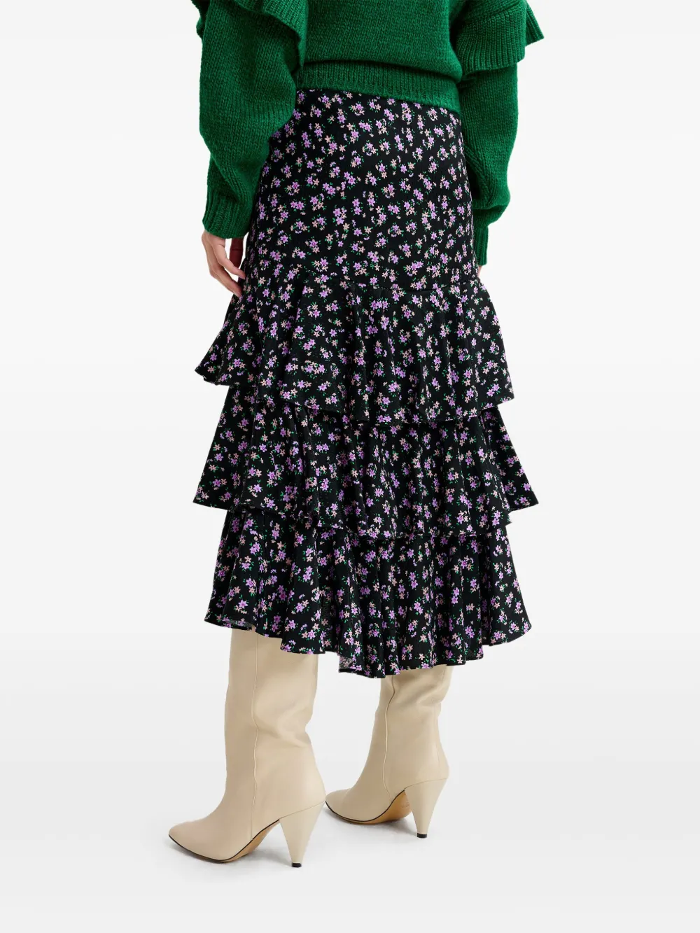 Essentiel Antwerp Rok met bloemenprint Zwart