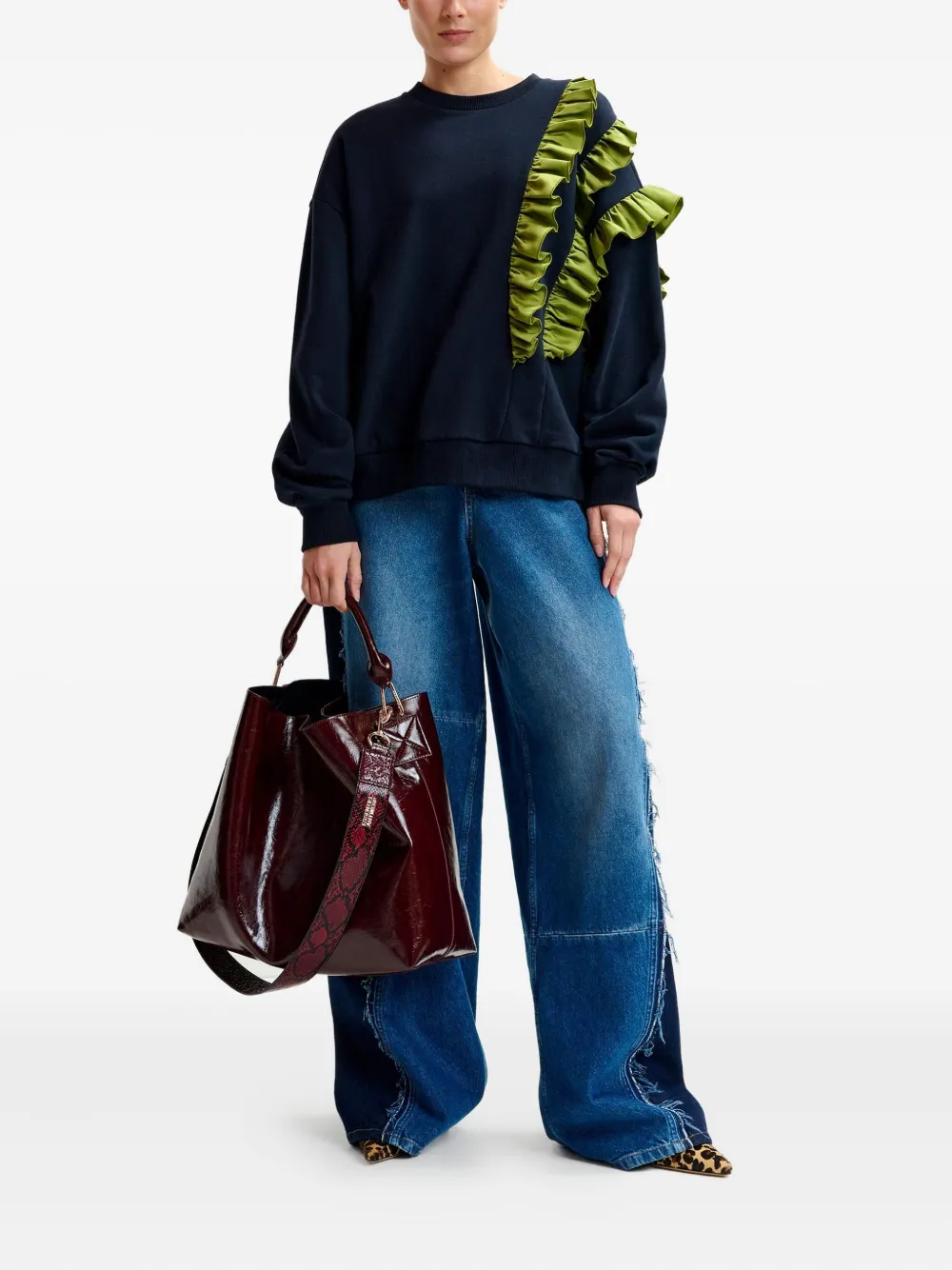 Essentiel Antwerp ruffle-detail sweatshirt | Sweaters | Image 2