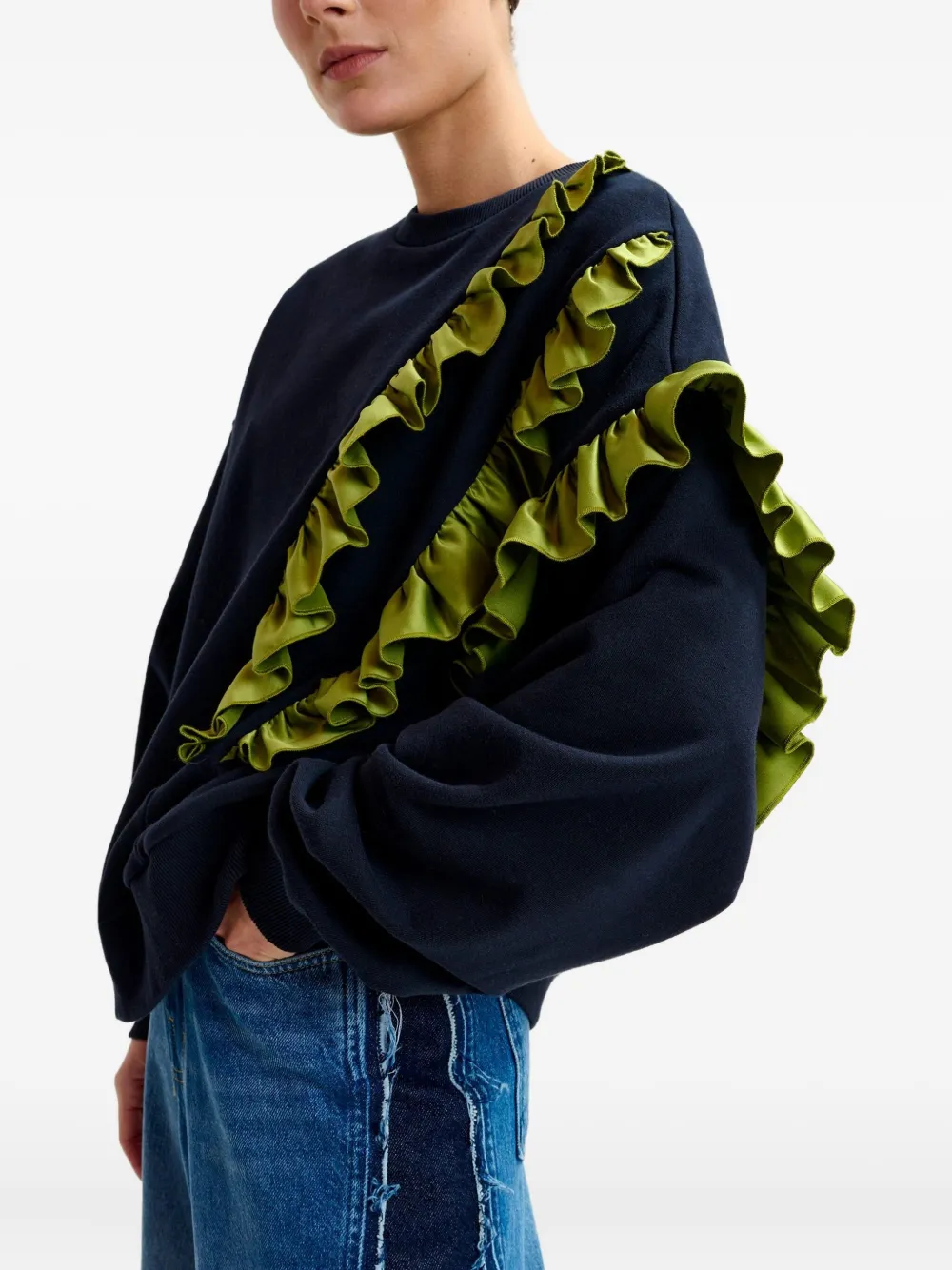 Essentiel Antwerp Sweater met ruches Blauw