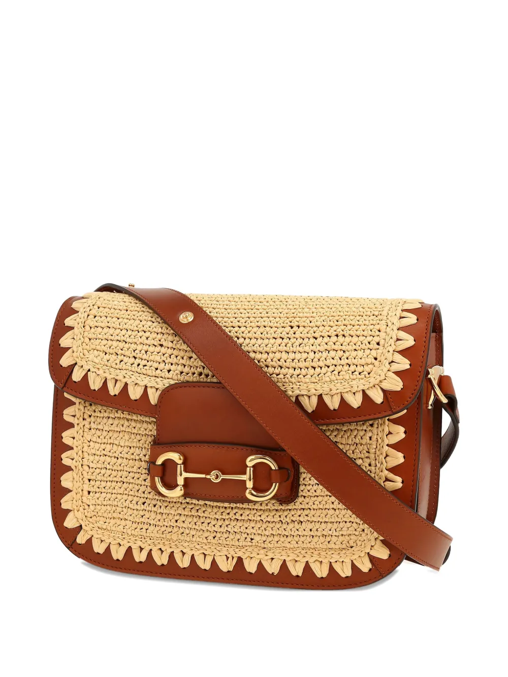 Horsebit 1955 Straw Shoulder Bag