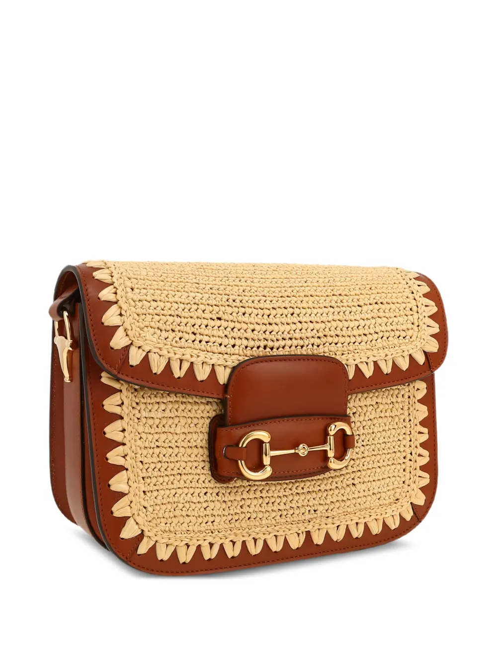 Horsebit 1955 Straw Shoulder Bag