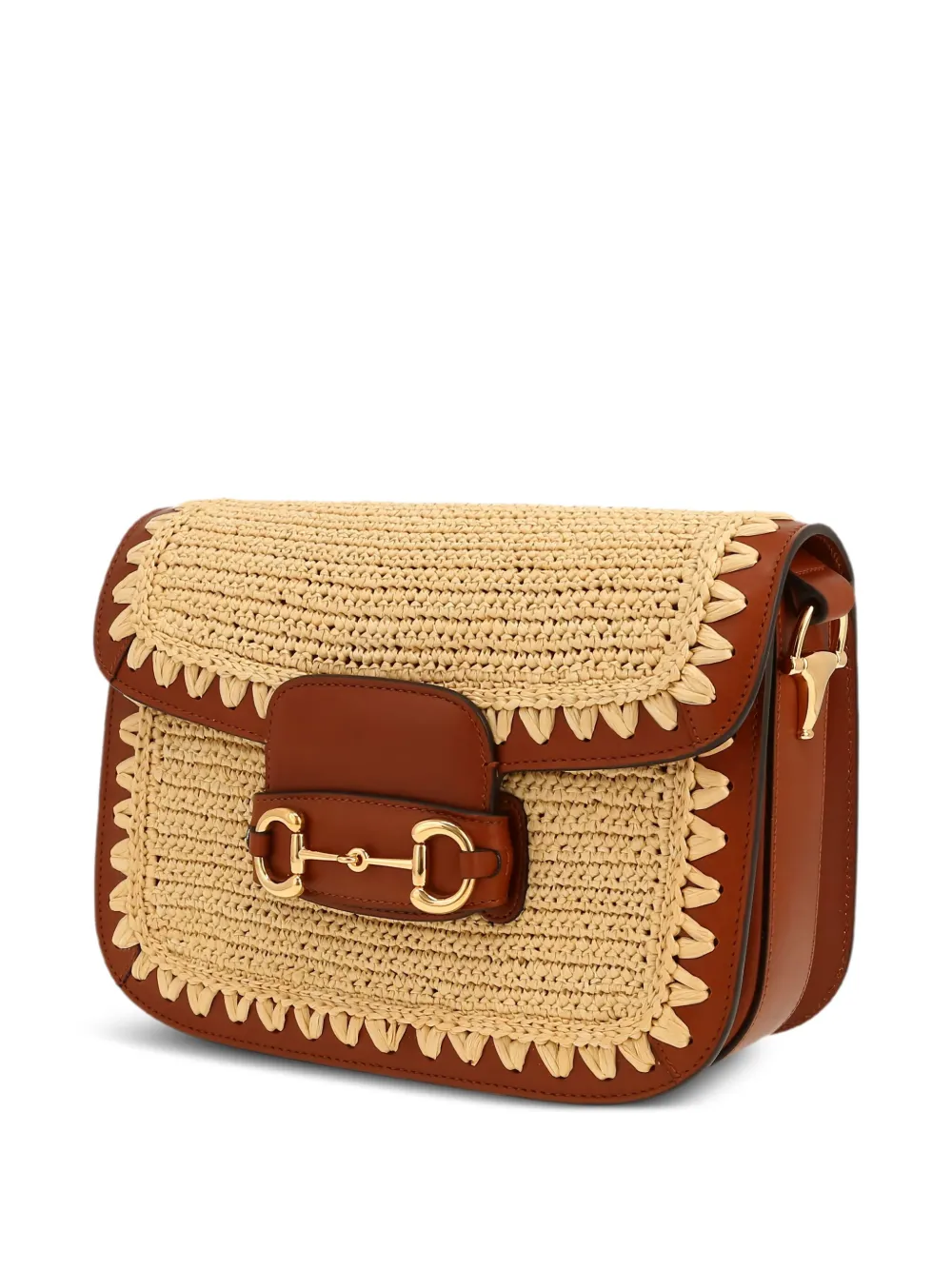 Horsebit 1955 Straw Shoulder Bag