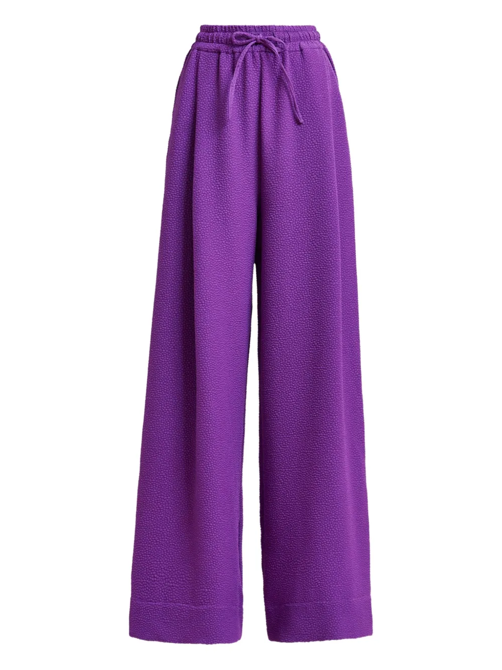 Essentiel Antwerp Itchy Textured-effect Drawstring Palazzo Pants In Purple