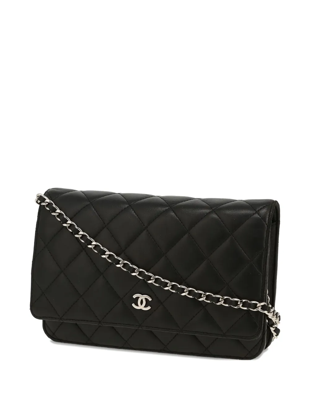 Pre-owned Chanel Quilted Chain-strap Shoulder Bag In Black