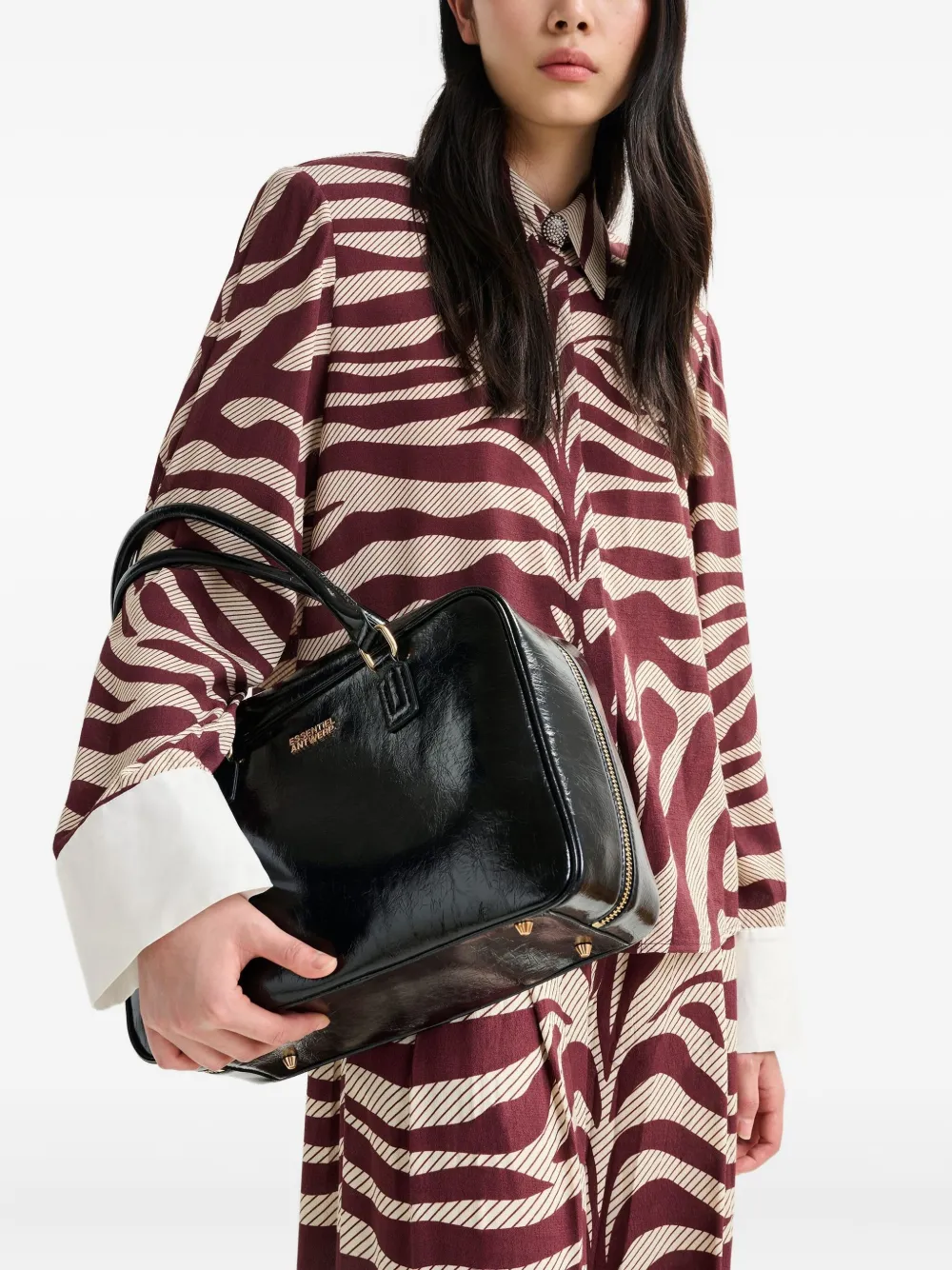 Essentiel Antwerp Iremy zip-fastening shoulder bag - Zwart