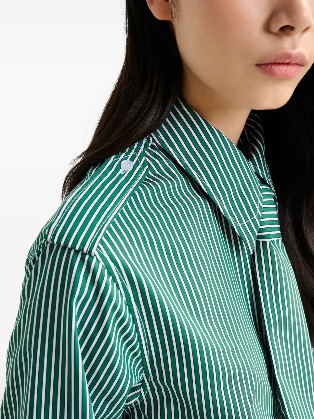 Essentiel Antwerp Striped-pattern Shirt In Green
