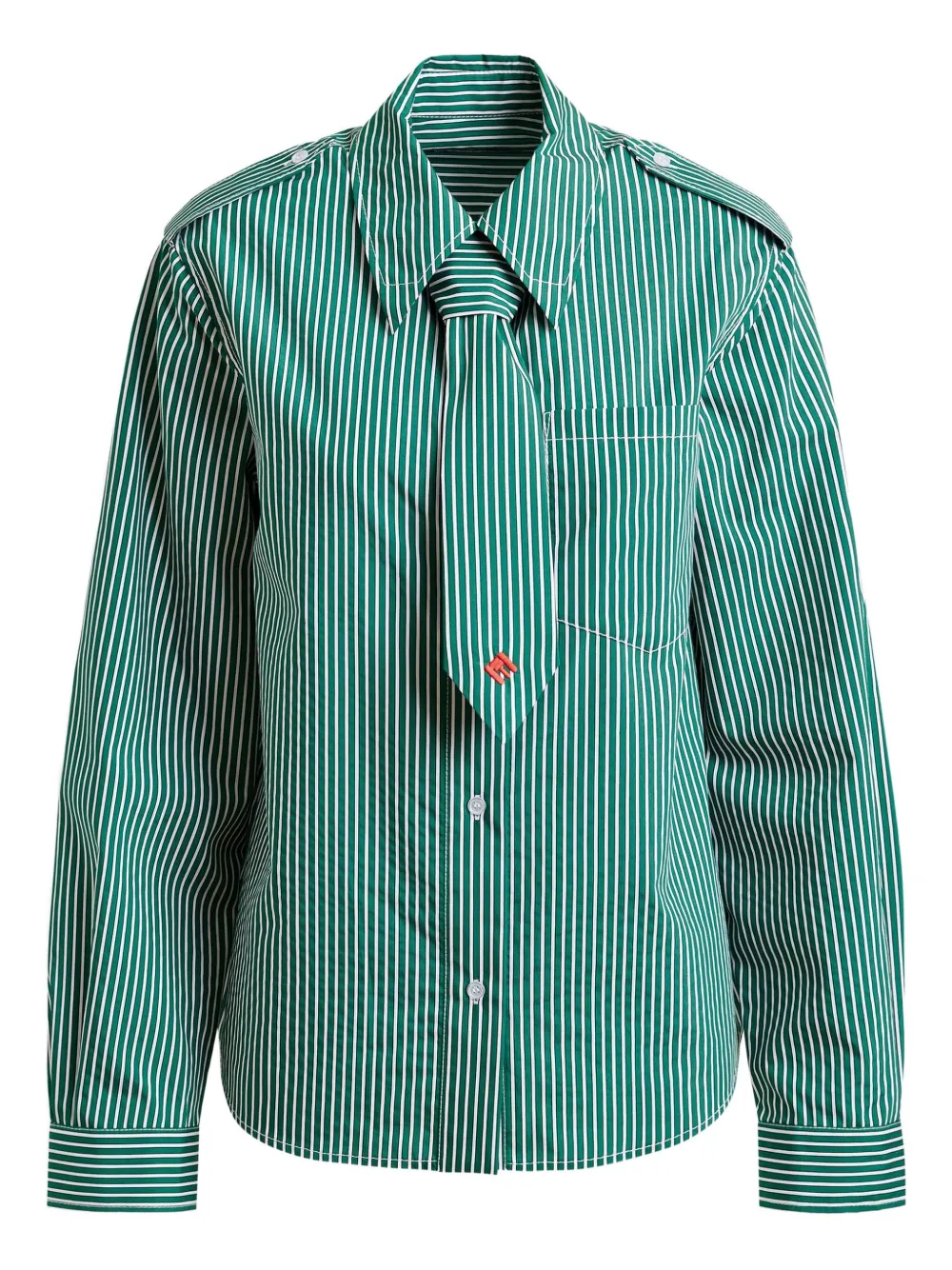 Essentiel Antwerp Striped-pattern Shirt In Green