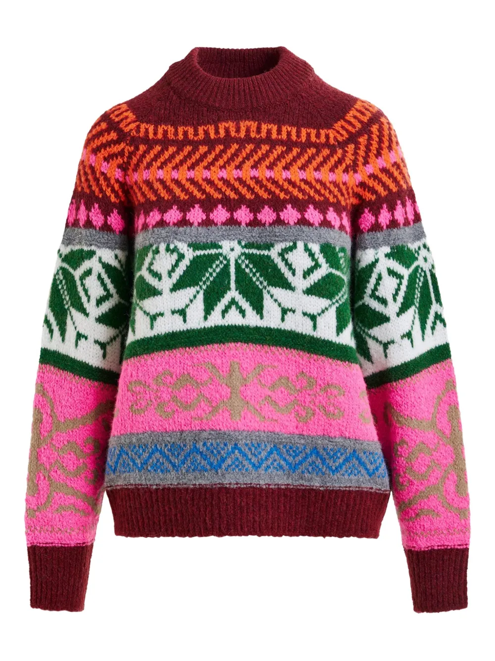 Essentiel Antwerp Irelando geomwtric-pattern sweater | Pink | Image 1