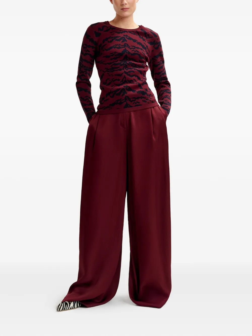 Essentiel Antwerp Inovember pleated palazzo pants - Rood