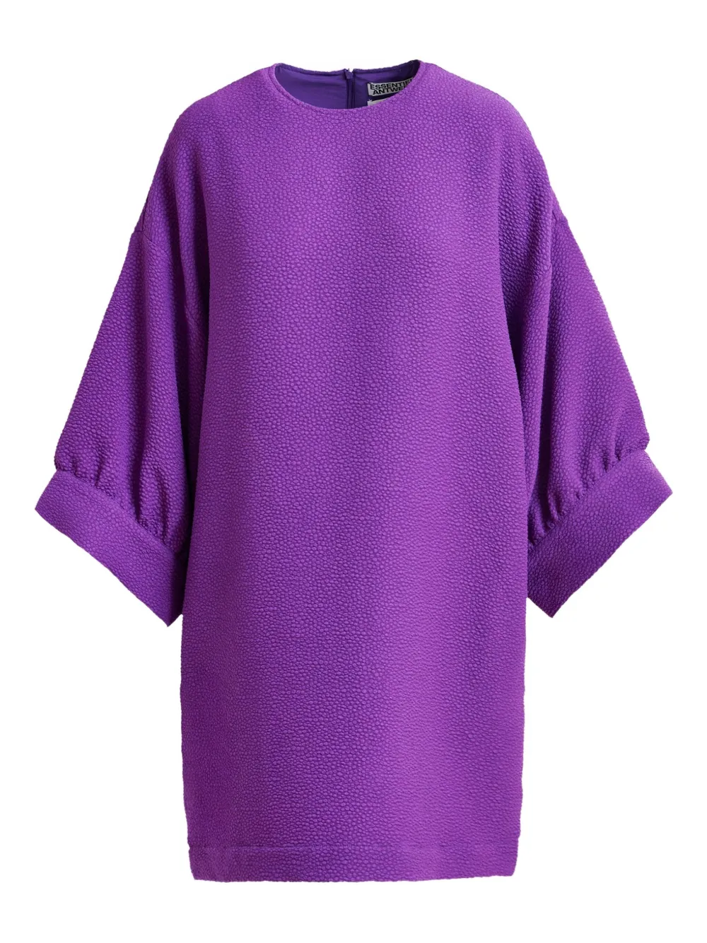 Essentiel Antwerp Textured Round-neck Midi Dress In Purple