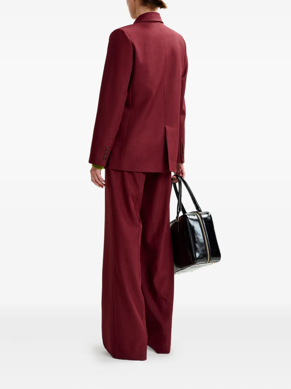 Essentiel Antwerp Double-breasted Padded-shoulder Blazer In Red