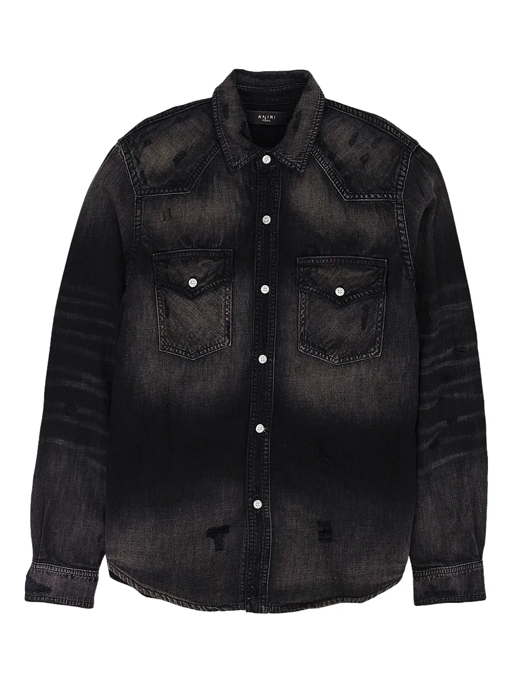 AMIRI Camo Applique denim shirt - ブラック AMIRI Camo Applique denim shirt - ブラック