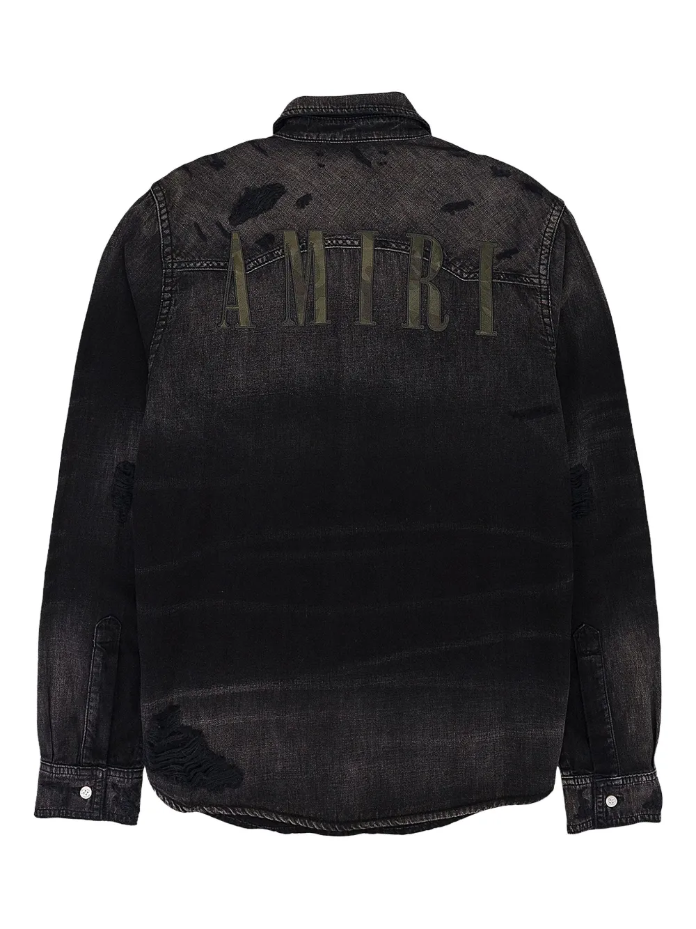 AMIRI Camo Applique denim shirt - Zwart