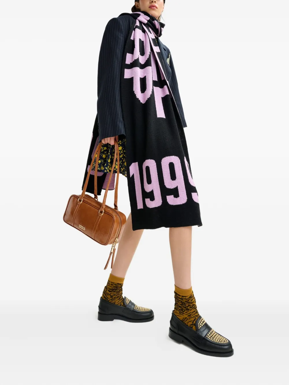 Essentiel Antwerp Intarsia sjaal Zwart