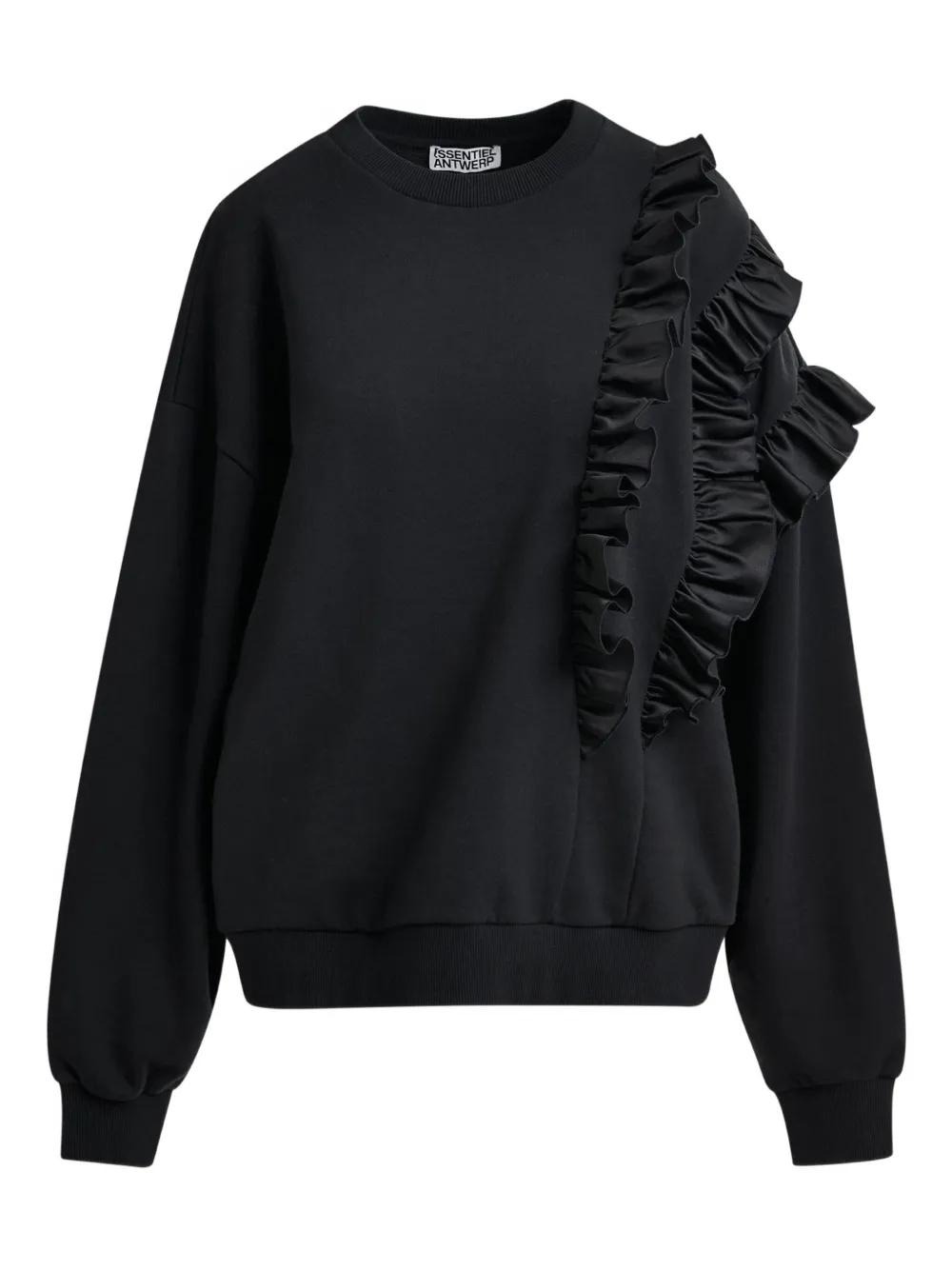 Essentiel Antwerp Iwave ruffle-detail sweatshirt | Black | Image 1
